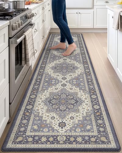 DEXI Kitchen Floor Mats Cushioned Anti Fatigue Runner Rug 23x107 Dark Grey | Soft Comfort Memory Foam, Easy Care, Waterproof, Standing Padded for Front Sink Laundry Office Farmhouse - color: Dark Grey, size: 107"L x 23"W x 0.4"Th