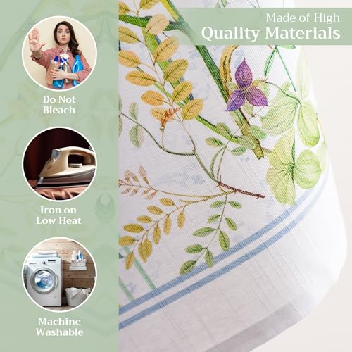 Maison d' Hermine Kitchen Towels Set of 3 Reusable 100% Cotton 27.50" x 20" | Cloth Tea Dish Towels Absorbent with Hanging Loop for Kitchen Dining Party Wedding Hotel Home Spring Summer - Fleurs De Mai - color: 004 - Fleurs De Mai