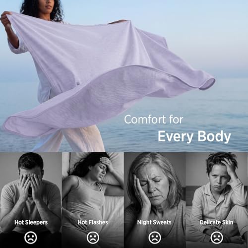 Bedsure Lavender Cooling Blanket Full Size for Hot Sleepers - Summer Blanket Full Size Cold Bed Cool Arc-Chill Thin Ice Cooled Bedding with Rayon Derived from Bamboo Night Sweats Hot Flashes, 80x90 - color: 04- Lavender, size: Full (80" X 90")