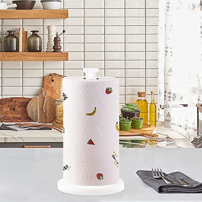 White Paper Towel Holder - Countertop Standing Holder for Kitchen - color: White