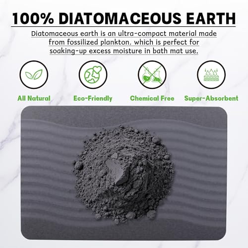 Stone Bath Mat, Diatomaceous Earth Shower Mat, Fast-Drying Bathroom Floor Mat, Absorbent Non-Slip Diatomite Mats for Bathtub, Grey Wave - color: Wide Wave-24*16-1 Pack