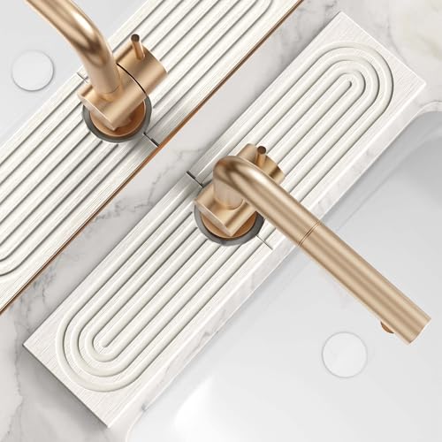 Kitchen Sink Faucet Mat - 15.7in Diatomite Sink Protectors for Kitchen Sink, Stone Sink Splash Guard for Kitchen Counter Sink Accessories (Light Grey, 15.7'' x 3.9'') - color: Light Grey, size: 15.7" x 3.9"
