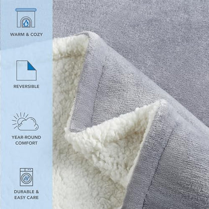 Arkwright Sherpa Fleece Throw Blanket - Case of 4 - Plush Fluffy Warm Reversible Soft Sherpa Throw Blanket for Home, Couch, Sofa, Bed, Camping and Travel, 108x90 in, King, Grey - color: Alloy Grey, size: King (104x90) Case of 4