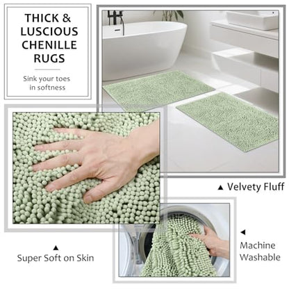 XLHOMO Light Green Bathroom Sets with Shower Curtain and Rugs, 8-Piece Resin Bathroom Accessories Sets Complete, Soap Dispenser, Toothbrush Holder, Tumbler, Tray & Apothecary Jars Bathroom Essentials - color: Green, size: Resin Bath Set Complete