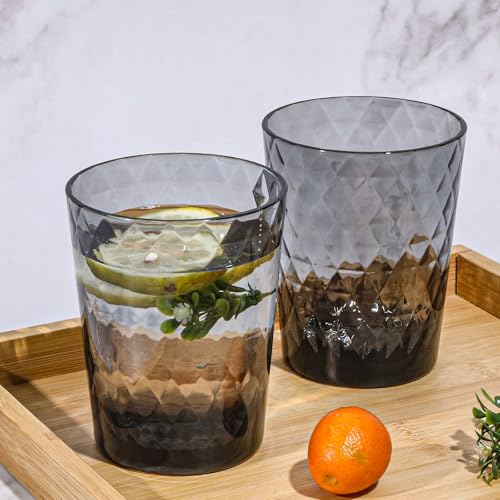 BPA-Free Plastic Tumblers 6 Pack (6x16oz) | Reusable Dishwasher Safe | Stackable Shatterproof Cups | Plastic Drinkware & Drinking Tumblers for Restaurant, Home, Party - color: Gray, size: 6-Pack