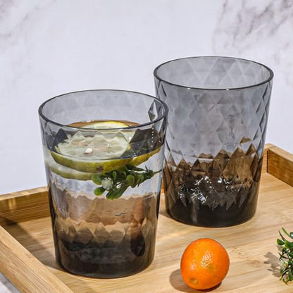 BPA-Free Plastic Tumblers 6 Pack (6x16oz) | Reusable Dishwasher Safe | Stackable Shatterproof Cups | Plastic Drinkware & Drinking Tumblers for Restaurant, Home, Party - color: Gray, size: 6-Pack