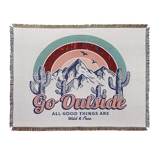LumiSyne Cotton Woven Throw Blanket With Tassel Bohemian Tribal Ethnic Style Geometric Pattern Aztec Navajo Blanket Decorative Throw For Sofa Bed Armchair Camping Tapestry Tablecloths Carpet 160x130cm - color: Rainbow