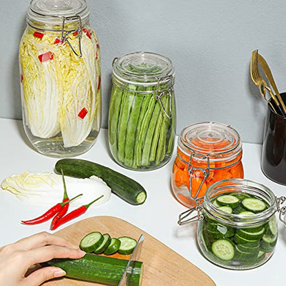ComSaf Round Small Glass Pantry Jars with Airtight Lids 17 oz 6 Pack | Spices nuts snacks, Jam jelly pickles, Canning jars, Pantry organization, Small size, Kitchen cabinet storage - size: 17oz*6