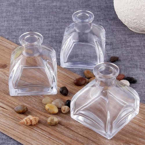 150ml 5 Fl Oz Square Glass Diffuser Bottles, DIY Replacement Reed Diffuser Jars, Fragrance Accessories for Diffuser Sets - size: 150ml