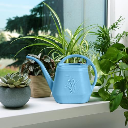 ZXJ Plant Watering Can - for Indoor and Outdoor Home Garden Plants - with Long Spout - Skye Blue - 1/2 Gallon - color: Skyblue