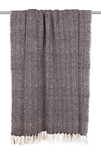 DII Chevron Throw Collection Handloomed Cotton, 50x60, Black - color: Black, size: 50x60"