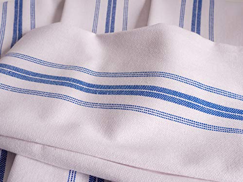 KAF Home Classic Farmhouse Stripe Kitchen Towels, Pure Cotton Dish Towels, Towel Dish Cloths for Cooking, Cleaning, and Dining, Set of 12, Blue - color: Blue