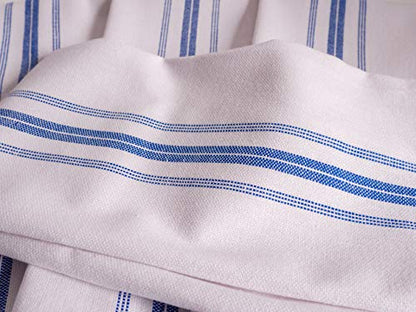 KAF Home Classic Farmhouse Stripe Kitchen Towels, Pure Cotton Dish Towels, Towel Dish Cloths for Cooking, Cleaning, and Dining, Set of 12, Blue - color: Blue