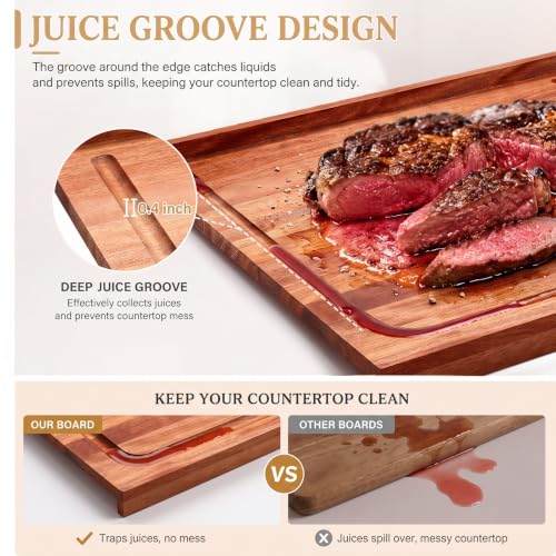 Vesici Walnut Pastry Board with Lip for Rolling Dough 24" x 22.8" x 1.5" Large Wooden Cutting Chopping Kneading Board with Engraved Measurements for Counter Tabletop Kitchen - size: 24.4"L x 23"W