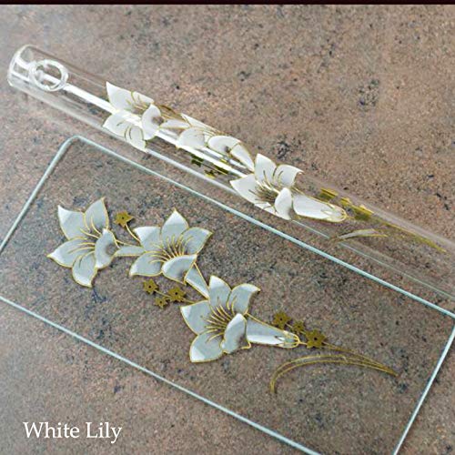 Hall Crystal Flute 22201 - Offset Glass Flute in D - White Lily - color: White Lily