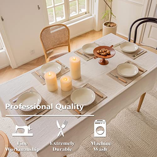 Home Brilliant Linen Place Mats Set of 8 Heat Resistant Dining Table Place Mats Cloth Placemats Kitchen Table Mats Placemat, Burlap - color: Burlap, size: Placemats 13" x 19", Set of 8