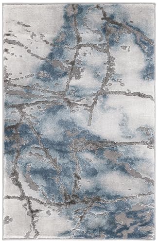 SAFAVIEH Craft Collection CFT877L Modern Abstract Non-Shedding Living Room Bedroom Accent Rug, 2'3" x 4', Grey / Blue - color: Grey/Blue, size: 2'3" x 4' (Rectangular)