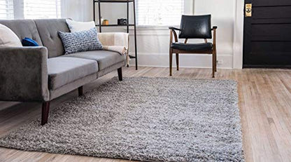 Unique Loom Solid Shag Collection Area Rug (2' 2" x 3' 1" Rectangle, Cloud Gray) - color: Cloud Gray, size: 2' x 3'1" (Rectangular)