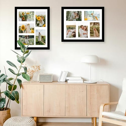 JCJMY 4x6 Collage Picture Frame, Display 5 Pcs 4x6 Photos with Mat or 11x14 Picture without Mat, Five Opening 4x6 Collage Frame for Wall Hanging, Lightweight 4 x 6 Multi Pictures Frame, Black - color: Black