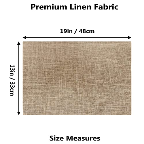 Home Brilliant Linen Place Mats Set of 6 Heat Resistant Dining Table Place Mats Cloth Placemats Kitchen Table Mats Placemat, Burlap - color: Burlap, size: Placemats 13" x 19", Set of 6