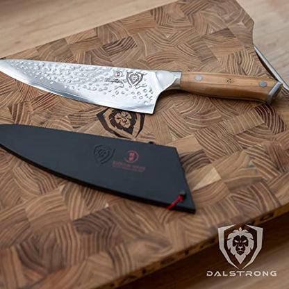 Dalstrong 8" Chef Knife - Olive Wood Handle - AUS-10V Japanese Steel | Shogun - 62+ HRC - 8-12° Edge - Natural Wood Handle - For Meal Prep - Sushi Prep - Everyday Cooking - color: Olive
