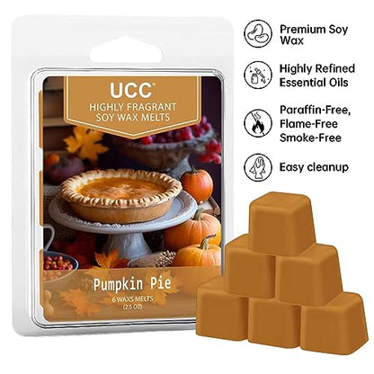 UCC Plant Based All Natural Fall Wax Melts, Highly Scented Fragrances, Long Lasting Premium Soy Scented Melts Cubes, Wax Melts Tarts, Colored Wax Melt - 4 Pack - color: Set G
