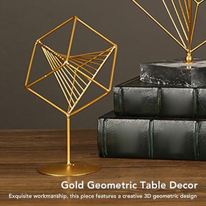 Metal Table Top Decor,Gold 3D Metal Geometric Sculpture Home Table Top Decor Balls Decorative Sphere Art Decor for Living Room Office, Gavigainbxu23v6gsq