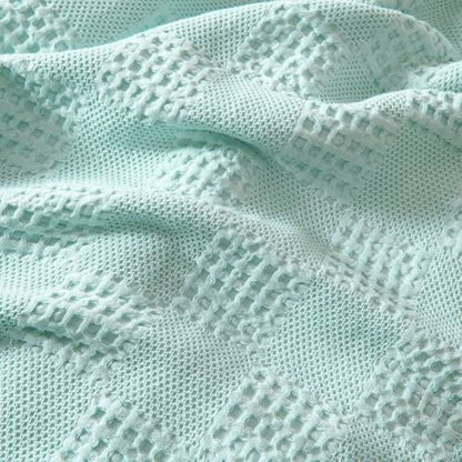 100% Cotton Waffle Knit Blanket,Lightweight,Breathable and Soft, Waffle Weave Blanket for Summer Spring,Light Blue,100 x 150 cm / 39 x 59 inch - color: Light Blue, size: Throw 39x59 inch