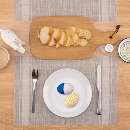 WUBAYI Placemats, Set of 6 Table Mats Heat Resistant Stain Resistant Non-Slip Woven Vinyl Insulation Placemats, Washable Durable Elegant Table Mats for Kitchen Dinning Restaurant(Beige White) - color: Beige White