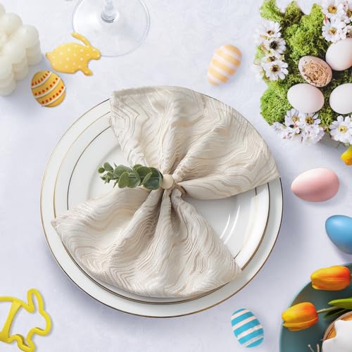 APTWOW 36PCS Napkin Rings, Easter Napkin Rings, Wood Bead Farmhouse Napkins Rings for Weddings Christmas Party and Easter Table Decoration - size: 36, style: Eucalyptus Leaf
