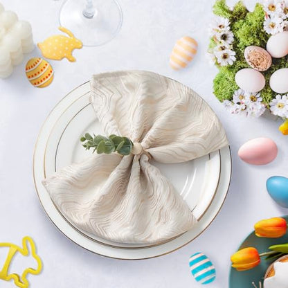 APTWOW 36PCS Napkin Rings, Easter Napkin Rings, Wood Bead Farmhouse Napkins Rings for Weddings Christmas Party and Easter Table Decoration - size: 36, style: Eucalyptus Leaf