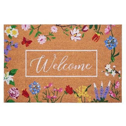 Calloway Mills Butterfly Garden Welcome Doormat 24 x 36 - color: Butterfly Garden Welcome, size: 2' x 3' (Rectangular)