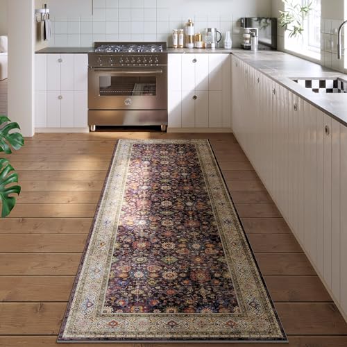 Rugcomf Runner Rug for Hallways Kitchen Rug Non Slip 2'x 6' Washable Rugs with Rubber Backing Soft Carpet for Hallways, Kitchen, Laundry, Bedroom, Bathroom (Dark Espresso) - color: Dark Espresso, size: 2' x 6' (Rectangular)
