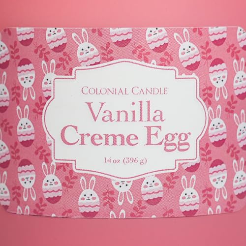 Colonial Candle Vanilla Creme Egg Scented Jar Candle, Easter Collection, 3 Wick, 14 oz - Up to 60 Hours Burn, Easter Candle, Made in the USA - color: Vanilla Creme Egg