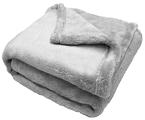 Comfort Lab Plush Flannel Throw Blanket - Soft, Lightweight, Giftable Fleece Blanket for Couch, Bed & Home Decor - Anti Pilling and Non Shedding Fleece Couch Throw - Throw (50" x 60") - Grey - color: Grey, size: Throw (50" x 60")