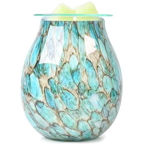 Electric Wax Melts Warmer Burner Essential Oil Warmer Wax Tart Burner Fragrance Night Light Aroma Decorative for Home Office Bedroom Living Room Decor Gifts (Light Green) - color: A-turquoise