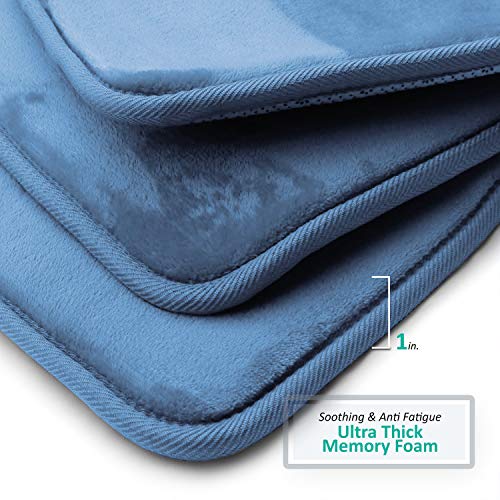 Clara Clark Bathroom Rugs, Ultra Soft Plush Bath Mat for Bathroom, Non-Slip, Velvet Memory Foam Bath Rugs, 17 x 24, Solid Royal Blue