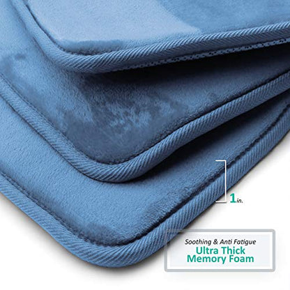 Clara Clark Bathroom Rugs, Ultra Soft Plush Bath Mat for Bathroom, Non-Slip, Velvet Memory Foam Bath Rugs, 17 x 24, Solid Royal Blue