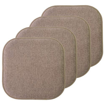 Sweet Home Collection Chair Cushion Memory Foam Pads Honeycomb Pattern Slip Non Skid Rubber Back Rounded Square 16" x 16" Seat Cover, 4 Pack, Alexis Chocolate - color: Alexis Chocolate, size: 4 Pack
