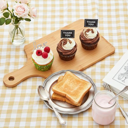Bamboo Cutting Board Set of 3 with Handle, Wooden Cutting Boards for Kitchen, Bamboo Chopping Board Set for Meat, Vegetables, Fruit and Bread