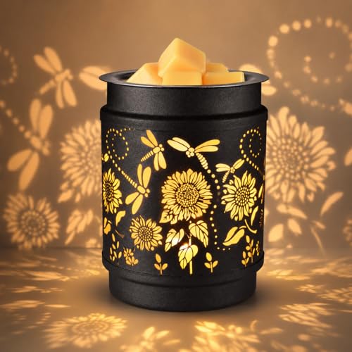 Sunflower Wax Melt Warmer Metal Wax Warmer for Scented Wax | Electric Fragrance Candle Oil Burner 2 in 1 Wax Melts as Gifts for Moms Grandma Women Girls - style: sunflower