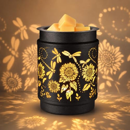 Sunflower Wax Melt Warmer Metal Wax Warmer for Scented Wax | Electric Fragrance Candle Oil Burner 2 in 1 Wax Melts as Gifts for Moms Grandma Women Girls - style: sunflower