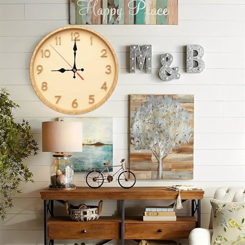 Modern Minimalist Light Oak Wooden Wall Clock with Smooth Beige Face 25x25cm
