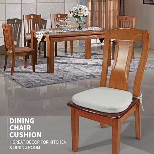 SINOSSO 1 Pack Memory Foam Chair Cushions for Dining Chair, Friendly Woven Fabric 16" U-Shape Comfortable Kitchen Chair Pad, Removable Slip Resistant Seat Cushion (1 Piece, Beige-Gray) - color: Beige-gray
