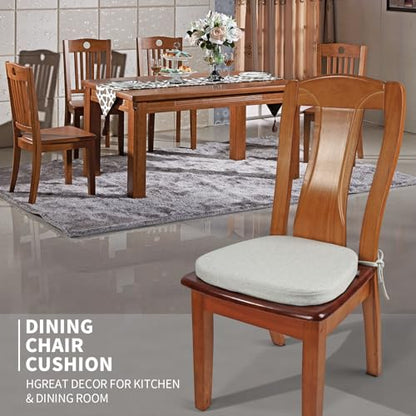 SINOSSO 1 Pack Memory Foam Chair Cushions for Dining Chair, Friendly Woven Fabric 16" U-Shape Comfortable Kitchen Chair Pad, Removable Slip Resistant Seat Cushion (1 Piece, Beige-Gray) - color: Beige-gray