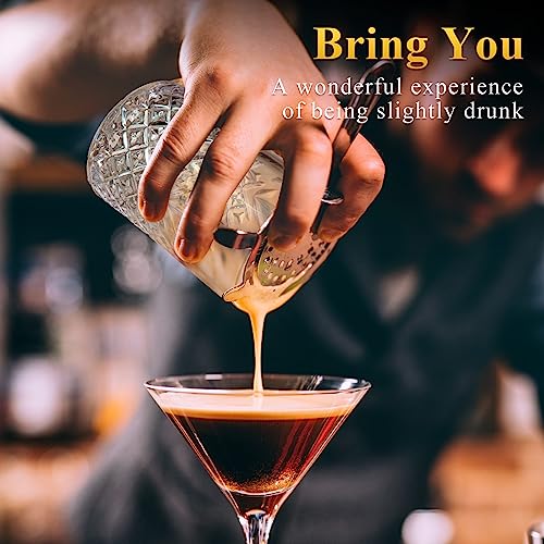 Inbagi 4 Pcs Cocktail Mixing Glass 23.67 oz Cocktail Shakers Stirring Glass Thick Bottom Crystal Glasses Stable Mixing Cups for Drinks Bartender Home Bar Accessories Tools