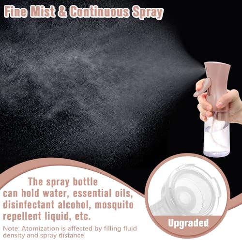 Spray Bottle For Hair,Continuous Water Mister for Hairstyling, Salons, Cleaning, Plants,Essential Oil Scents,Ultra Fine Mist Sprayer,6.8 OZ /200 ML-nude pink - color: Nude Pink