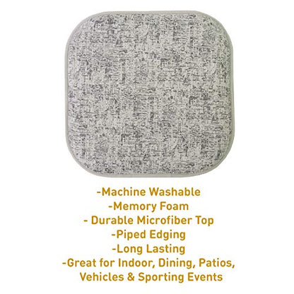 Sweet Home Collection Chair Cushion Memory Foam Pads Honeycomb Pattern Slip Non Skid Rubber Back Rounded Square 16" x 16" Seat Cover, 4 Pack, Broadway Black/White - color: Broadway Black/White, size: 4 Pack