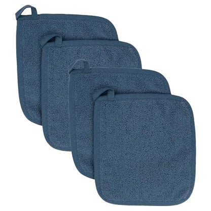 RITZ Terry Potholder & Hot Pad: Unparalleled Heat Resistant, Durable 100% Cotton – Ergonomically Designed for Optimal Grip – Easy-Care Machine Washable – 4-Pack, Midnight - color: Midnight, size: 4-Pack