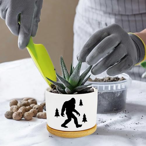 1Pcs Compatible with Bigfoot Planter Pots with Drainage, Tray, Ceramic Pot | Small Planters for Plants,Decoration for Outdoors,Home,Office,Window,Garden,Gifts for Women Men (No Plants Included) - style: Compatible with Bigfoot